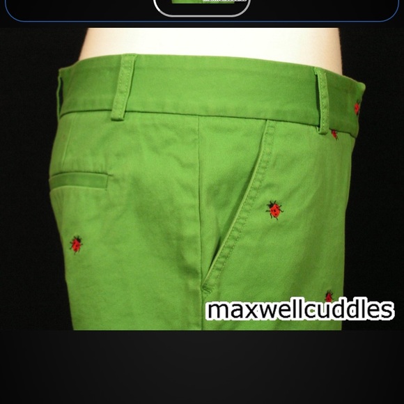 J CREW CRITTER SHORTS GRASS GREEN LADYBUGS 6 NEW - Picture 7 of 7